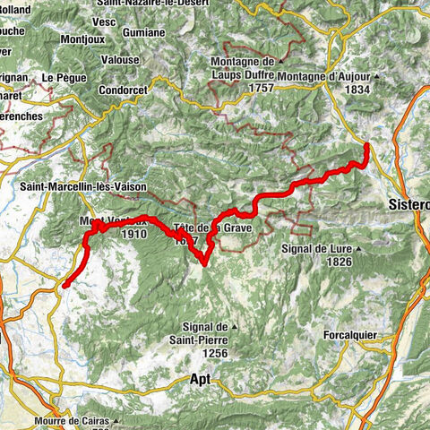 Carpentras - Mont Ventoux - Col des Tempêtes - Quartier du Caire