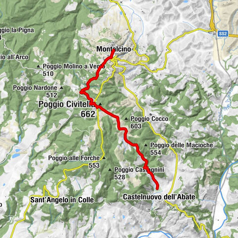 Montalcino - Poggio del Tagliatone - Poggio Civitella - Castelnuovo dell'Abate