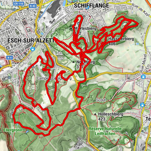 Schifflange - Esch-sur-Alzette - Hasselerbierg - Martesbierg