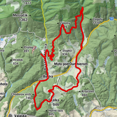 Bystrá - Sedlo - Penzión Mýtnik - Kúria na Táloch