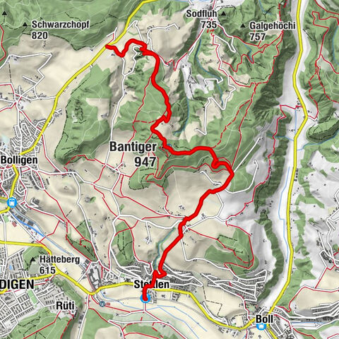 Bolligen - Geristein - Bantiger - Stettlen