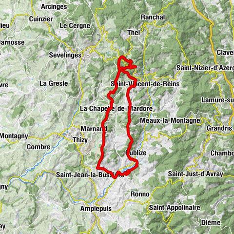 Saint-Jean-la-Bussière - Le Bancillon - Col du Burdel - Cublize