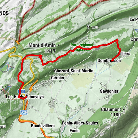 Les Hauts-Geneveys - Relais de la vue des Alpes - Temple de Dombresson - Dombresson