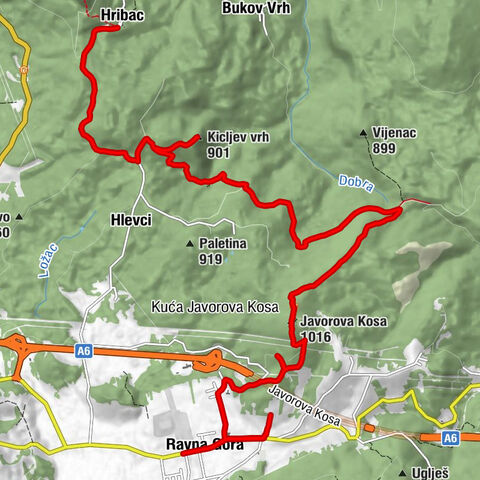 Hribac - Kicljev vrh - Javorova Kosa - Ravna Gora