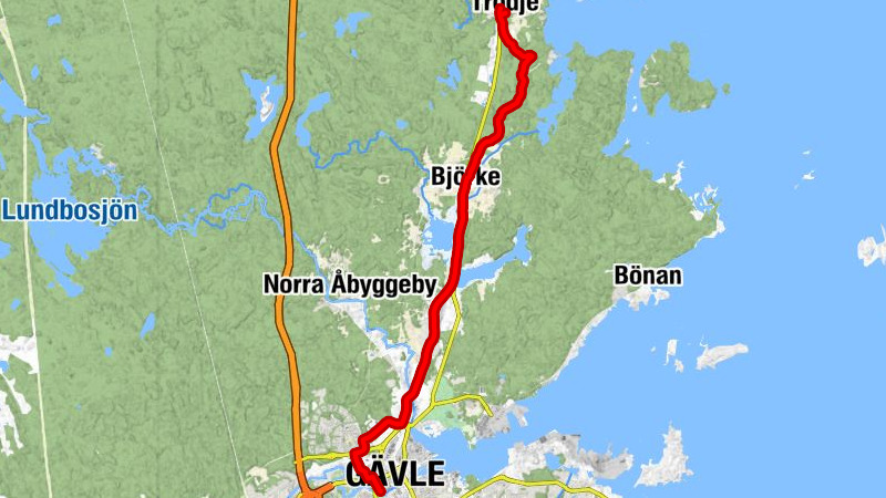 Gävle - Testebo - Strömsbro Kyrka - Trödje