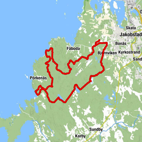Jakobstad - Wiikin tupa - Svalgesmossen - Långsjön