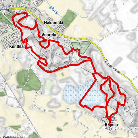 Kiipula - Ruokala Rustholli - Tervahaudanmäki - Istunlaudanmäki
