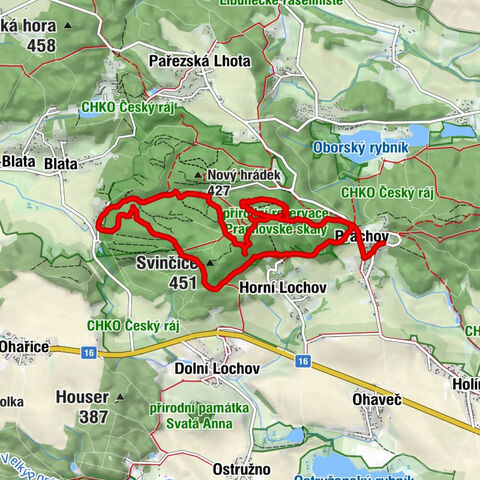 Prachov - Svinčice - Ervínova věž - Bertova věž zapadní