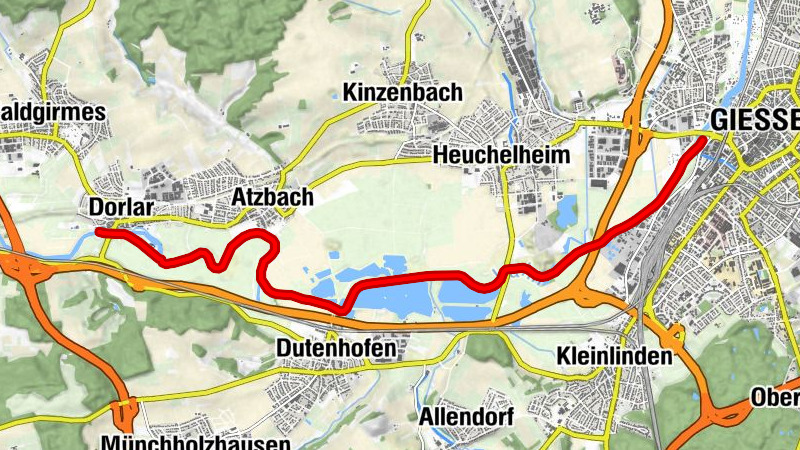 Canoe river Lahn 06th stage Gießen-Stadtwerke to Lahnau-Dorlar