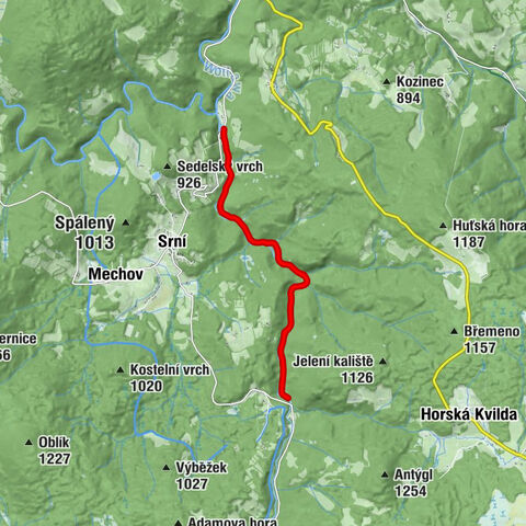 Čeňkova Pila - Kramluv Mlyn - Turnerova chata - býv. Hálkova chata