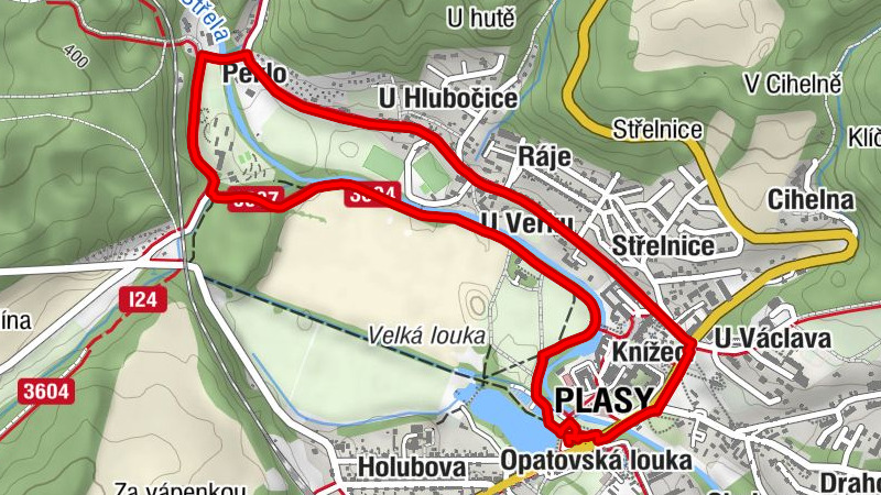 Opatovská louka - Knížecí - Na Barandově - Plasy