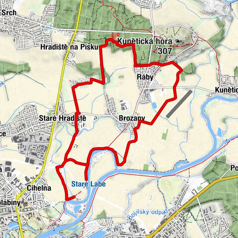 Staré Hradiště - Psínek - Ráby - Pardubice