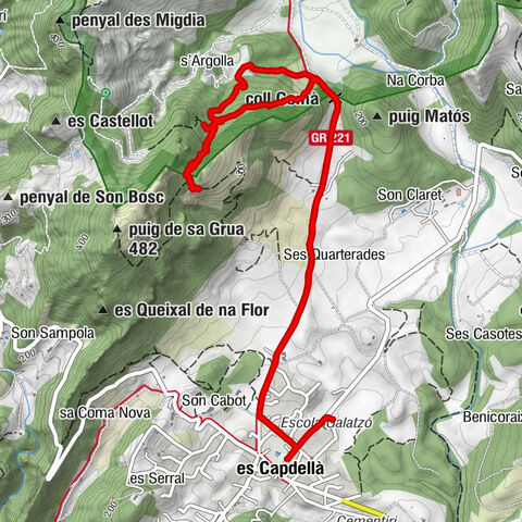 Es Capdella zum Puig de sa Grua