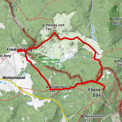Friedrichshäng - Schillerberg - Ebene - Kaplička Svaté Marie