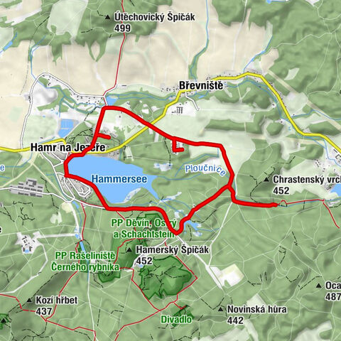 Hamr na Jezeře - Chrastenský vodopád - sklep