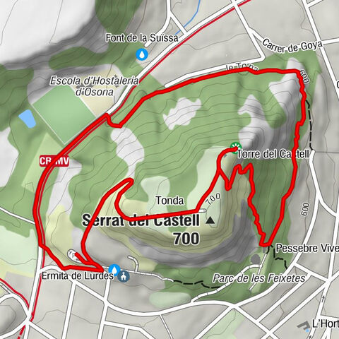 Ermita de Lurdes - Església de Sant Andreu del Castell de Tona - Serrat del Castell - La Suïssa