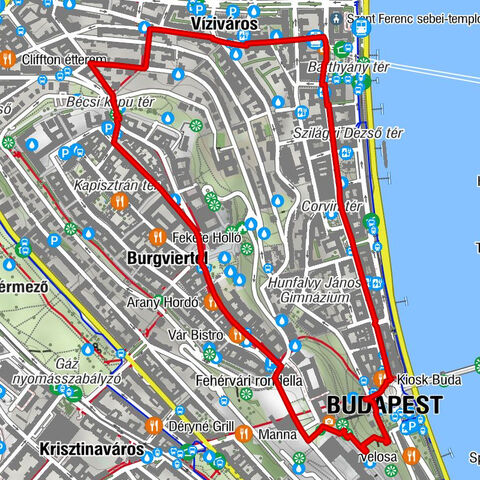 Batthyány tér - Budavári evangélikus templom - Mátyás-templom - Árpád-házi Szent Erzsébet-templom
