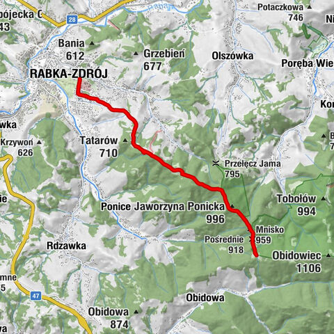 Rabka-Zdrój - Bardo - Jaworzyna Ponicka - Pod Kaplicą