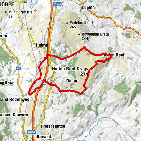 Burton-in-Kendal - Woodhouse Hill - Hutton Roof - Hutton Roof Crags