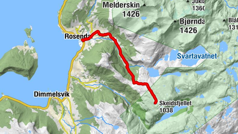Rosendal - Hatteberg - Muradalen - Skeidsfjellet