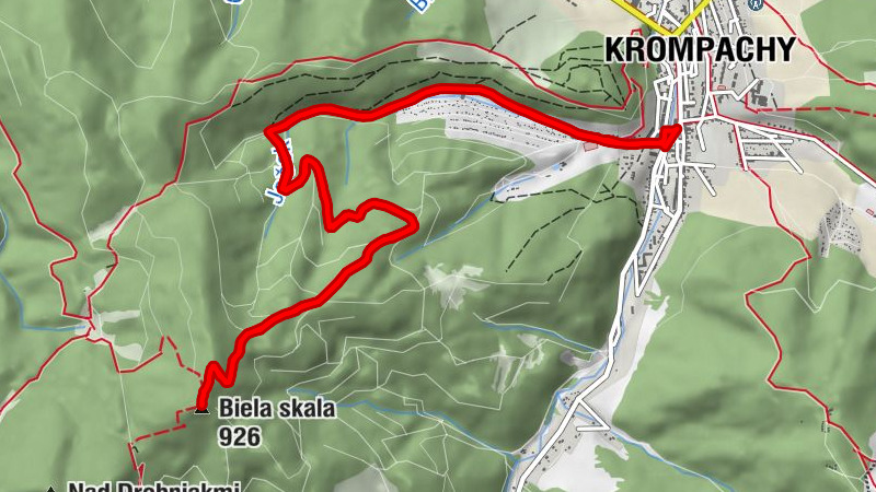 Krompachy - Jedle - Biela skala - Kostol sv. Jána, apoštola
