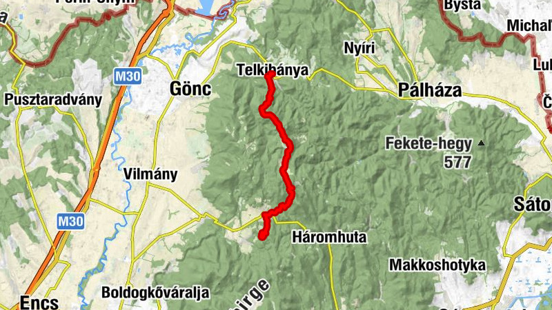 Telkibánya - Bohó-hegy - Regéc - Regéci-várhegy