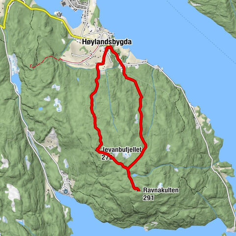 Høylandsbygda - Jevanbufjellet - Ravnakulten
