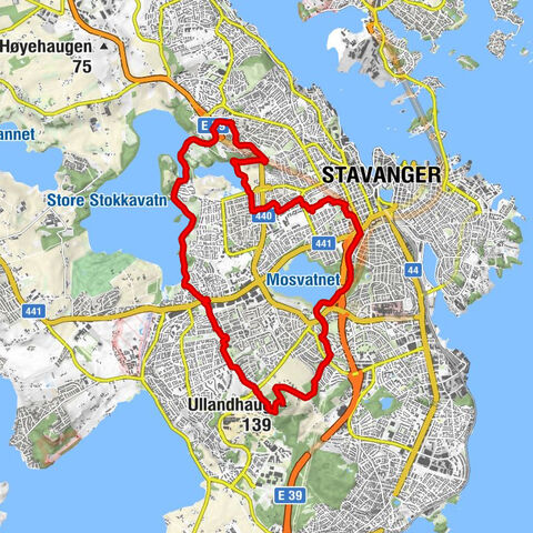 Ledaal - Ullandhaug - Byhaugen - Eiganes og Våland