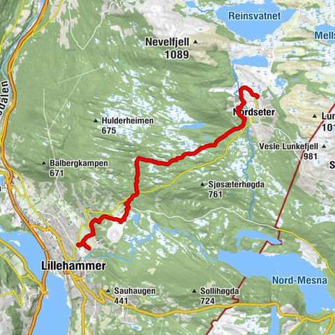 Lillehammer - Øvre Grøtåshaugen - Nedre Grøtåshaugen