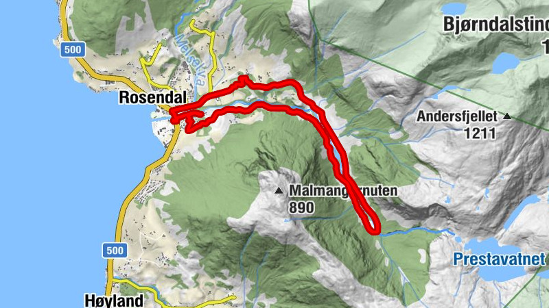 Rosendal - Hattebergfossen - Hatteberg - Snikkeriet