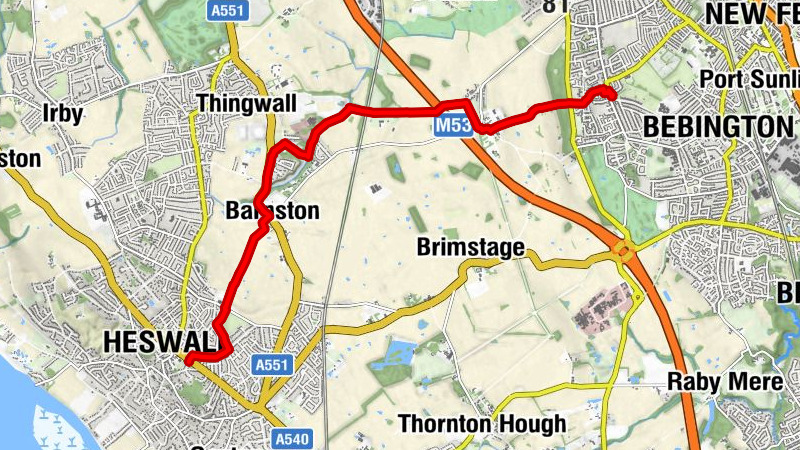 Higher Bebington - Storeton - Little Storeton - Heswall