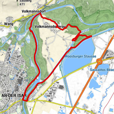 Moosburg an der Isar - Unteres Gereuth - Volkmannsdorf - Volkmannsdorferau