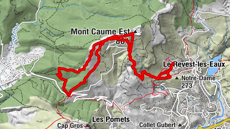Le Revest-les-Eaux - Mont Caume Est - Caume Ouest - Évenos