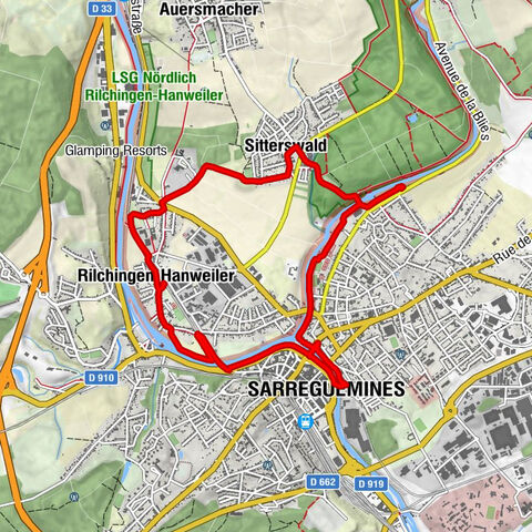 Rilchingen-Hanweiler - Sarreguemines - Sitterswald - Chez David