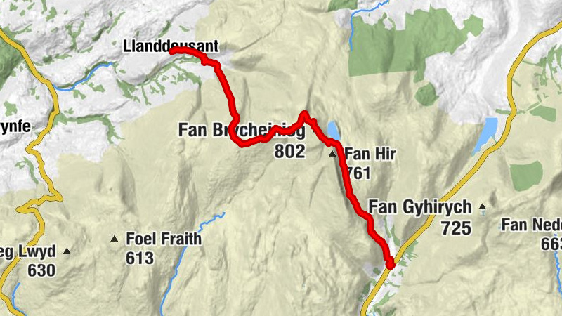 Llanddeusant - Waun Lefrith - Fan Brycheiniog - Llywel