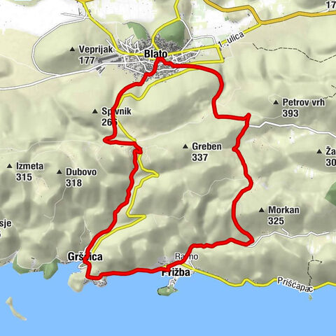 Blato - Zlinje - Prižba - Čerin