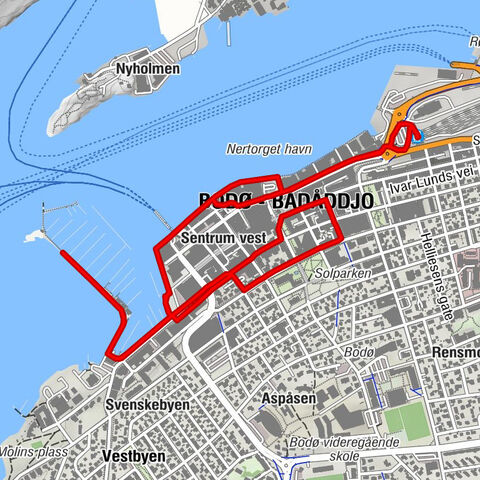 Bodø - Bådåddjo - Svenskebyen - Sentrum vest