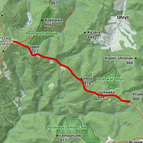 Schronisko PTTK na Hali Łabowskiej - Jawor - Hola - Przełęcz Potasznia