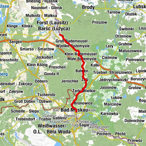 Bad Muskau – Mužakow - Köbeln - Kobjelin - Siedlec - powiat żarski