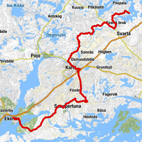 Ekenäs - Snappertuna - Mustion kirkko - Karis