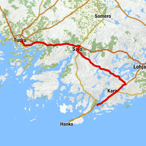 Ekenäs - Kisko - Salon kirkko - Turku