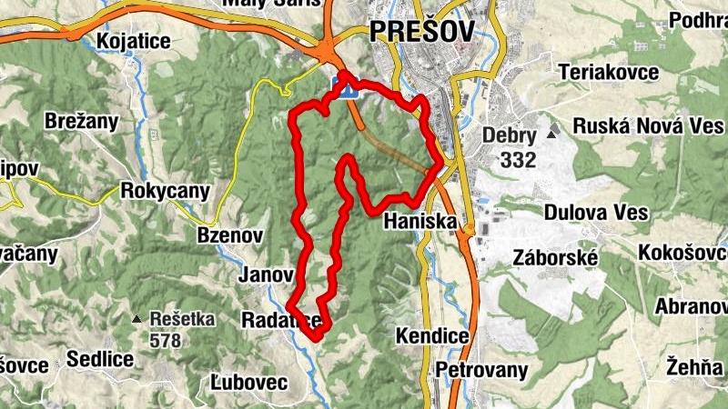 Prešov - Malkovská hôrka - Stádlo - Kostol sv. Martina