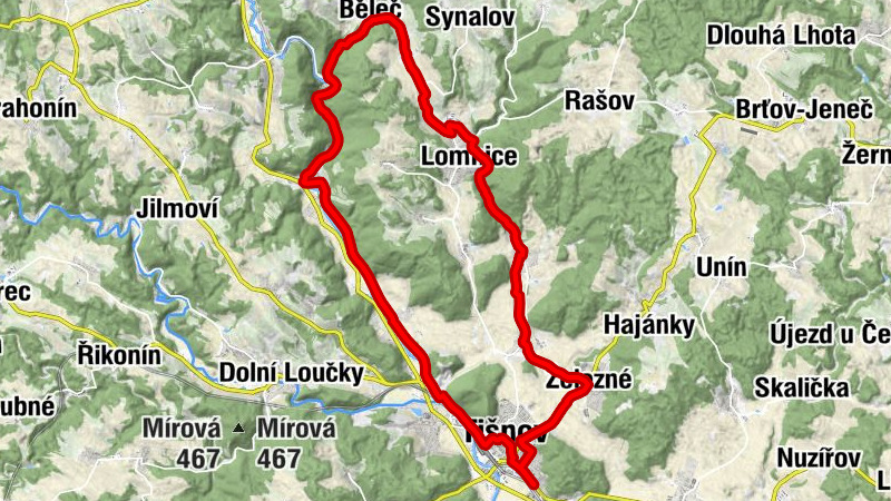 Tišnov - Štěpánovice - Podolí - sv. Bedřicha