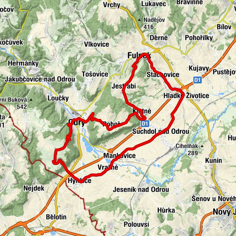 Fulnek - Jídelna Pod kaštany - Olšová - Kaple svatého Floriána