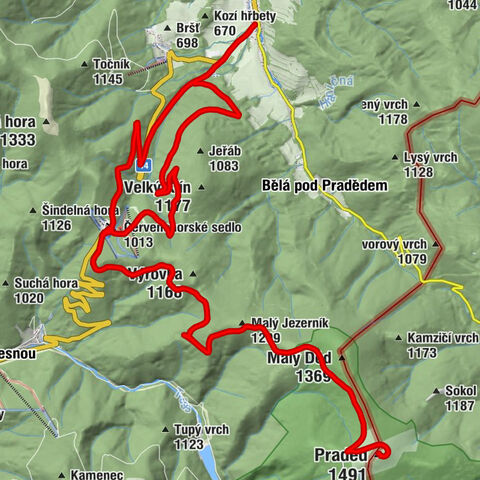 Penzion Povodí - Malý Jezerník - Velký Jezerník - Praděd