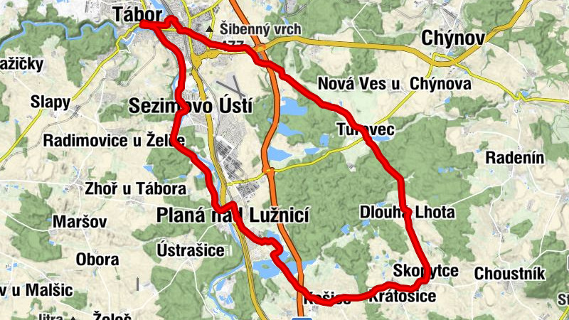 Tábor - Sezimovo Ústí - Planá nad Lužnicí