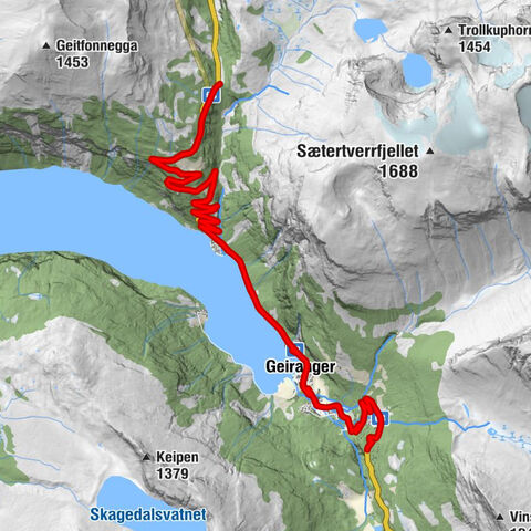 Geiranger - Møllsbygda - Møllsæter - Geiranger kyrkje