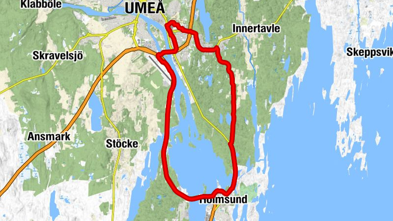 Umeå - Djupvik - Umeå Östra - Öbacka