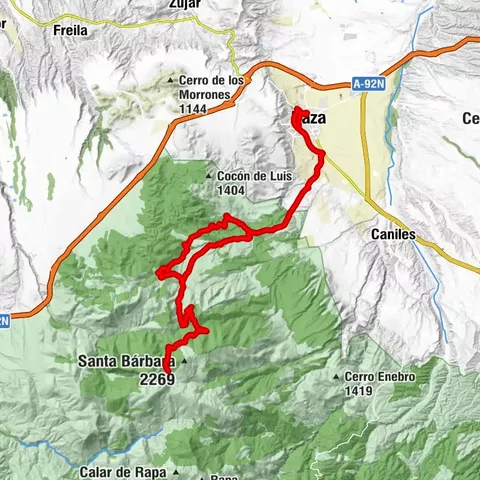Baza - Puntal del Valenciano - Collado Clarín - Collado de la Mina