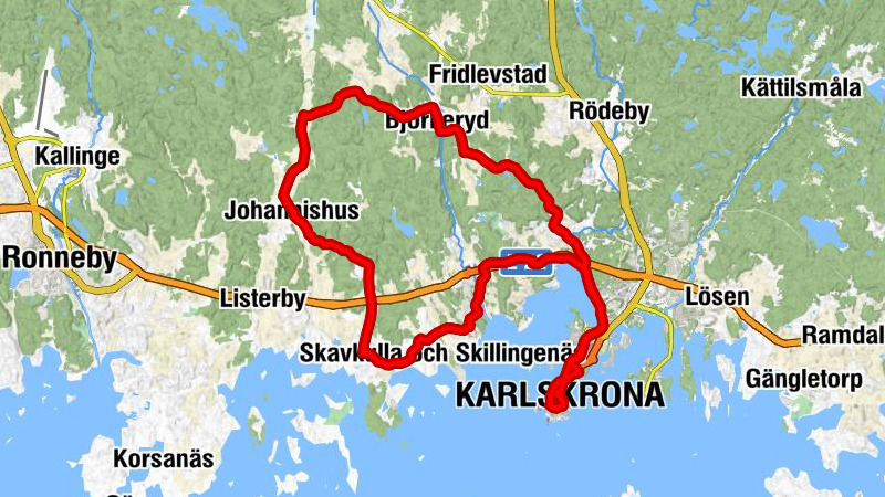 Karlskrona C - Nättraby kyrka - Trefaldighetskyrkan - Fredrikskyrkan